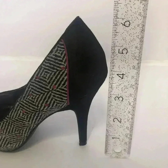 Lulu Townsend Tweed Black White Pink Patterned Stilettos Pumps Heels Size 7.5 - Picture 6 of 9